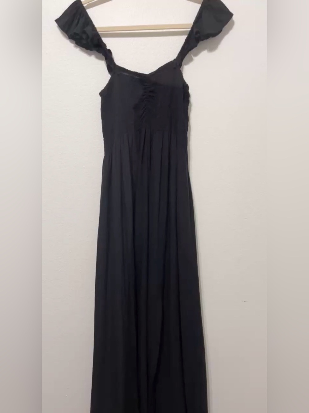 Raviya Black Spaghetti Strap Maxi Sundress/Coverup Size XL PTP 14” to 19” EUC